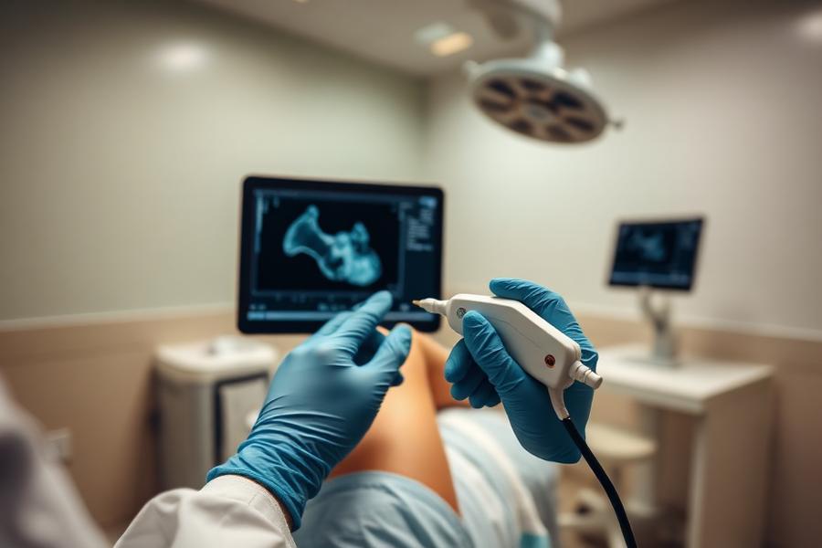 Procedimento ortopédico guiado por ultrassom